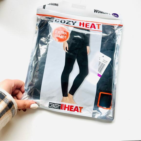 NEW 32° HEAT Cozy Heat Black Full Length High Rise Baselayer Leggings Tights XXL - Picture 4 of 8